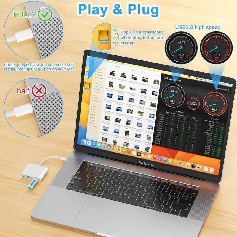 SD Card Reader for Iphone, Summer Memory Card Reader with USB Camera Adapter, Cards Reader, Plug & Play Trail Game Digital Camera SD Card Viewer Supports SD & TF Card Micro SD Card Adapter for Ipad No App Required, Phone Accessories