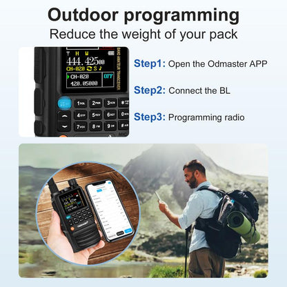 TIDRADIO TD-H3 GMRS&HAM Radio Handheld Long Range Walkie Talkie ,Wireless Programming Multi-Band Receiving Two-Way Radio,Usb-C Programming & Charging,2500Mah Battery,Am/Fm Reception,Noaa VOX SCAN