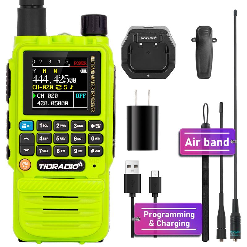 TIDRADIO TD-H3 GMRS&HAM Radio Handheld Long Range Walkie Talkie ,Wireless Programming Multi-Band Receiving Two-Way Radio,Usb-C Programming & Charging,2500Mah Battery,Am/Fm Reception,Noaa VOX SCAN