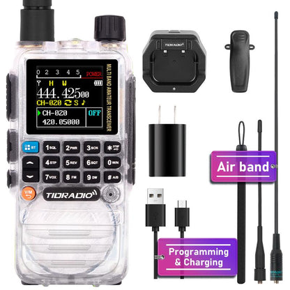 TIDRADIO TD-H3 GMRS&HAM Radio Handheld Long Range Walkie Talkie ,Wireless Programming Multi-Band Receiving Two-Way Radio,Usb-C Programming & Charging,2500Mah Battery,Am/Fm Reception,Noaa VOX SCAN