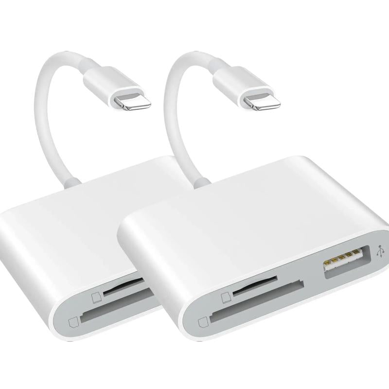 SD Card Reader for Iphone, Summer Memory Card Reader with USB Camera Adapter, Cards Reader, Plug & Play Trail Game Digital Camera SD Card Viewer Supports SD & TF Card Micro SD Card Adapter for Ipad No App Required, Phone Accessories