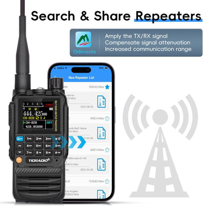 TIDRADIO TD-H3 GMRS&HAM Radio Handheld Long Range Walkie Talkie ,Wireless Programming Multi-Band Receiving Two-Way Radio,Usb-C Programming & Charging,2500Mah Battery,Am/Fm Reception,Noaa VOX SCAN