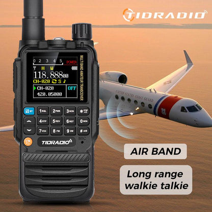 TIDRADIO TD-H3 GMRS&HAM Radio Handheld Long Range Walkie Talkie ,Wireless Programming Multi-Band Receiving Two-Way Radio,Usb-C Programming & Charging,2500Mah Battery,Am/Fm Reception,Noaa VOX SCAN